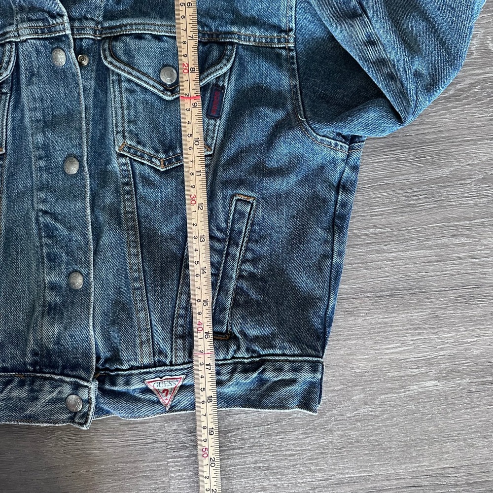Vintage Guess Jeans Denim Jacket Medium Wash 2nd Freedom Graphic Womens M 90s - Picture 10 of 11